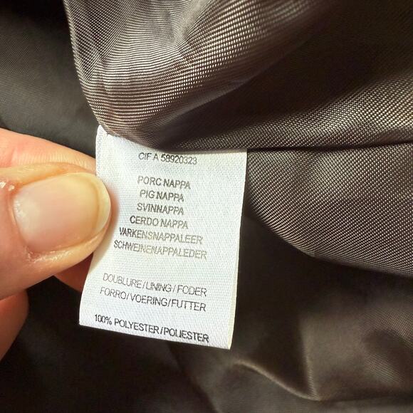 All Saints Archival 4‑Button Longline Pig Nappa Leather Coat Size 12 - Picture 12 of 13